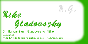 mike gladovszky business card